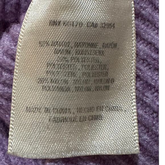 Moth Anthropologie Sz L Lavender Tie Front V-Neck Ribbed Sweater Rayon Soft Cozy - Picture 5 of 9